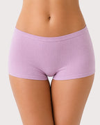 Multi-pack Plus Size High Waist Cotton Ribbed Boyshorts