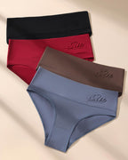 4-Pack Women's High-waisted Seamless Tummy Control Pure Cotton Thong