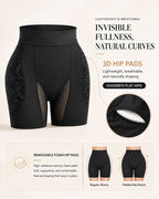High Waist Lace Mesh Padded Hip Tummy Control Shaping Shorts