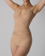 Sexy Skin-friendly Lace Trim V-neck Camisole and Boyshorts Underwear Set
