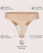Women's Cameltoe Proof Seamless Shaping Thong Briefs