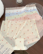 Six-pack Ice Silk Seamless Breathable Print Panties