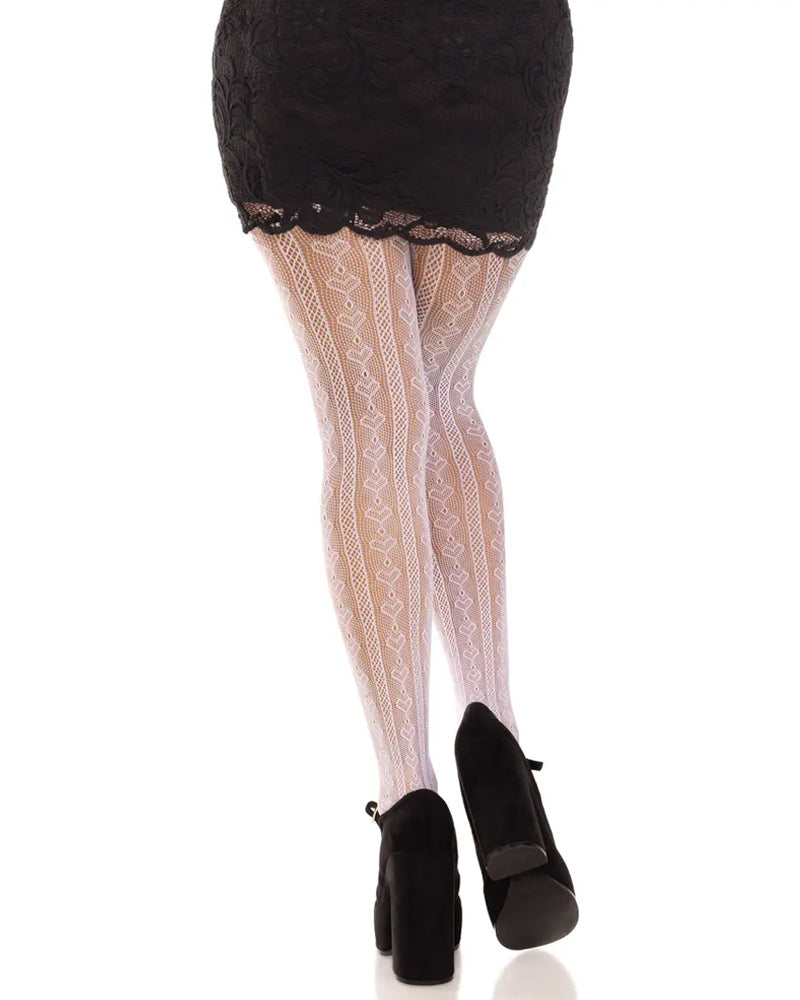 Sexy see-through mini bow-decorated openwork pantyhose