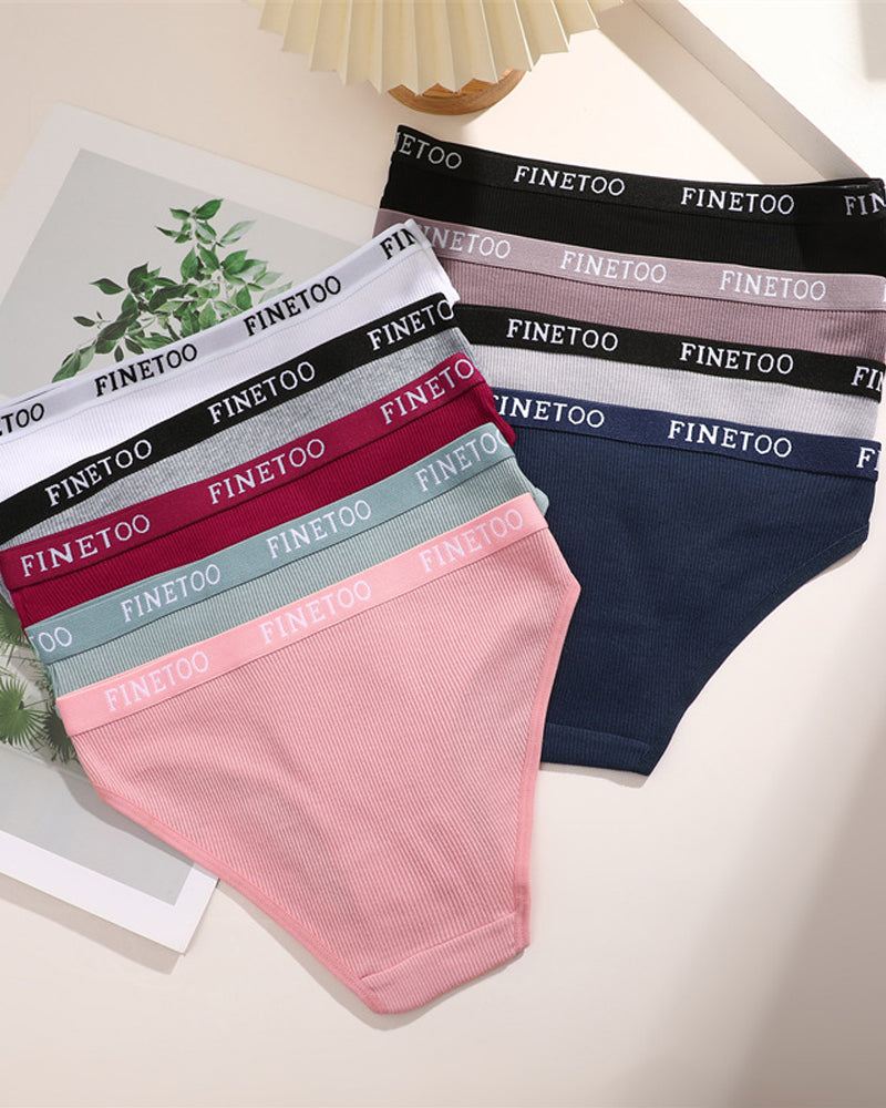 Mid-rise Ribbed Cotton Breathable Briefs