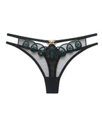 Embroidered Sexy Sheer Mesh Thong
