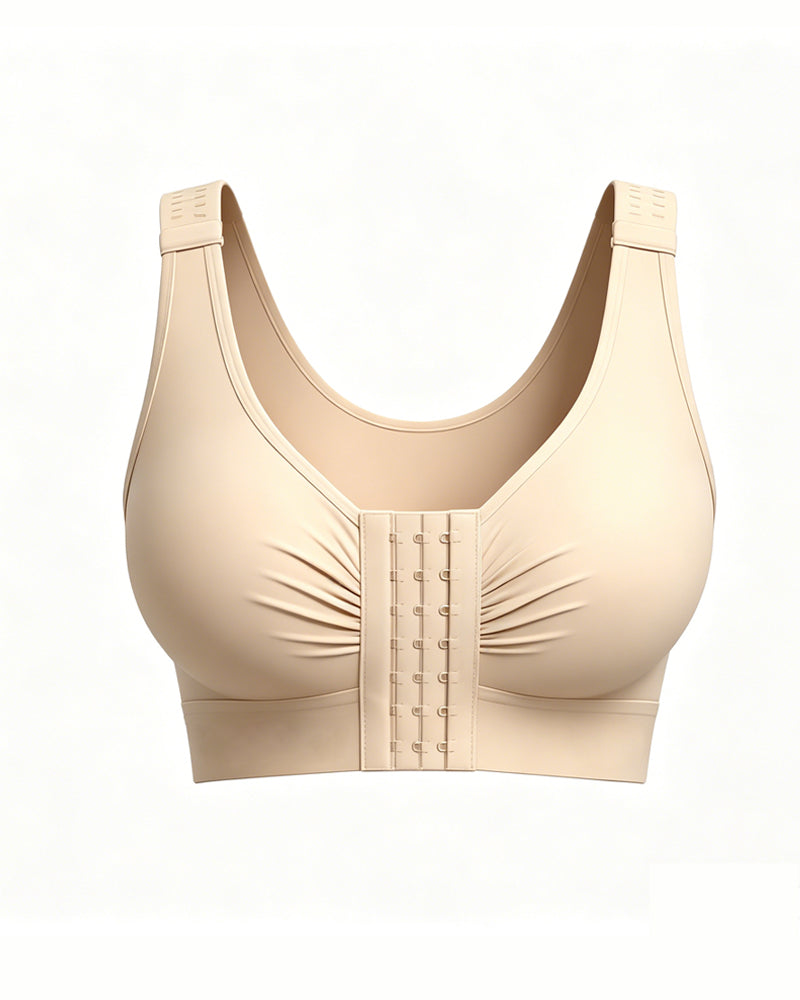Women's Front-Closure Wire-Free Adjustable Shoulder Strap Shaping Bra