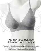 Deep V Seamless Letter Thin Straps Wire-Free Comfort Bra