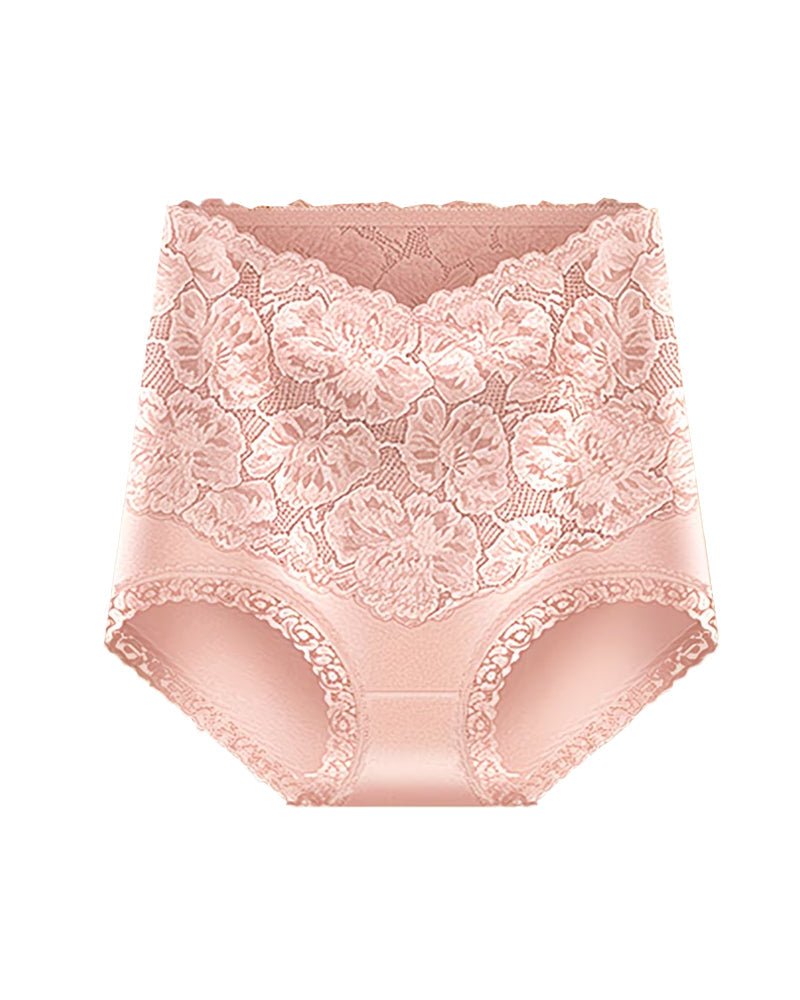 Women's High-waisted Tummy-controlling Lace Cotton Comfortable Breathable Panties