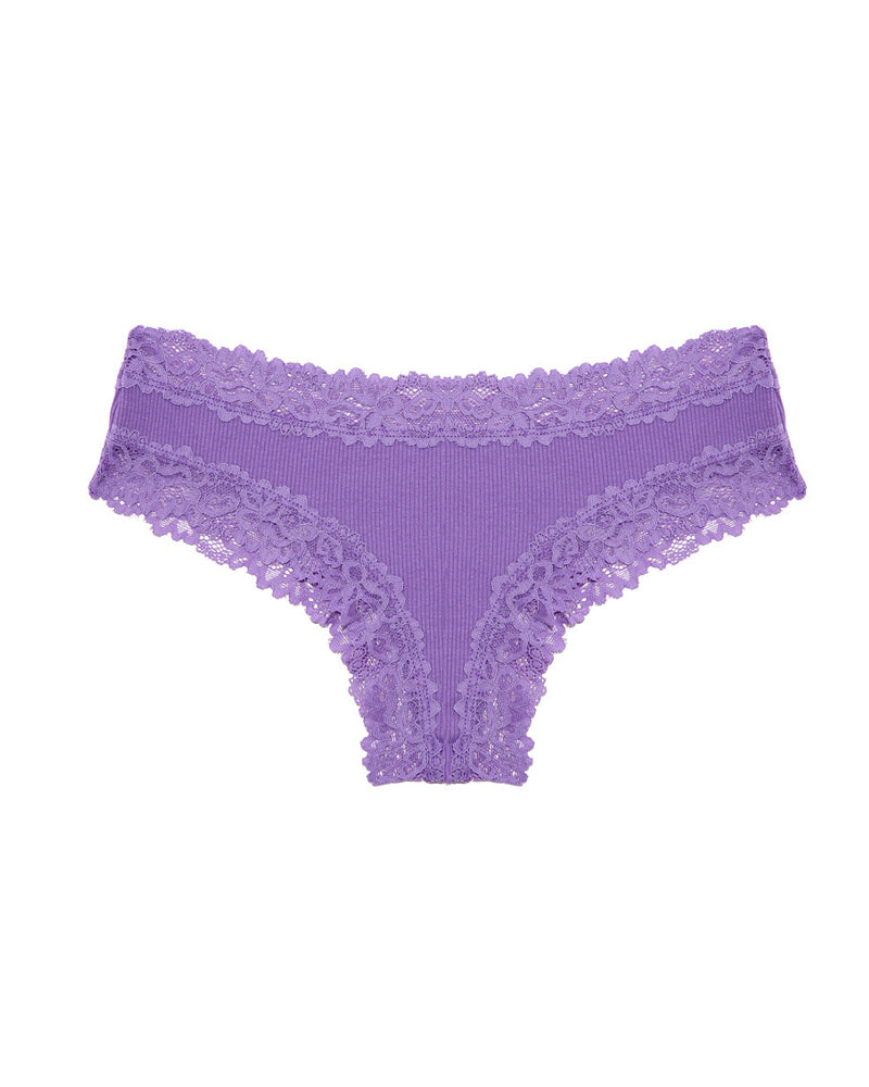 Comfortable Sexy Mid-Rise Lace-Trimmed Cotton Crotch Briefs