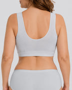 Plus Size Front Closure Seamless Lace Mesh Breathable Vest Bra