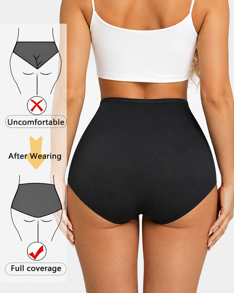 Women's  High Waist Colorblock Seamless Cotton Briefs