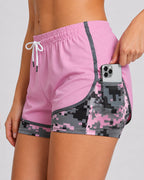 Casual Stretch Colorblock Lined Athletic Shorts