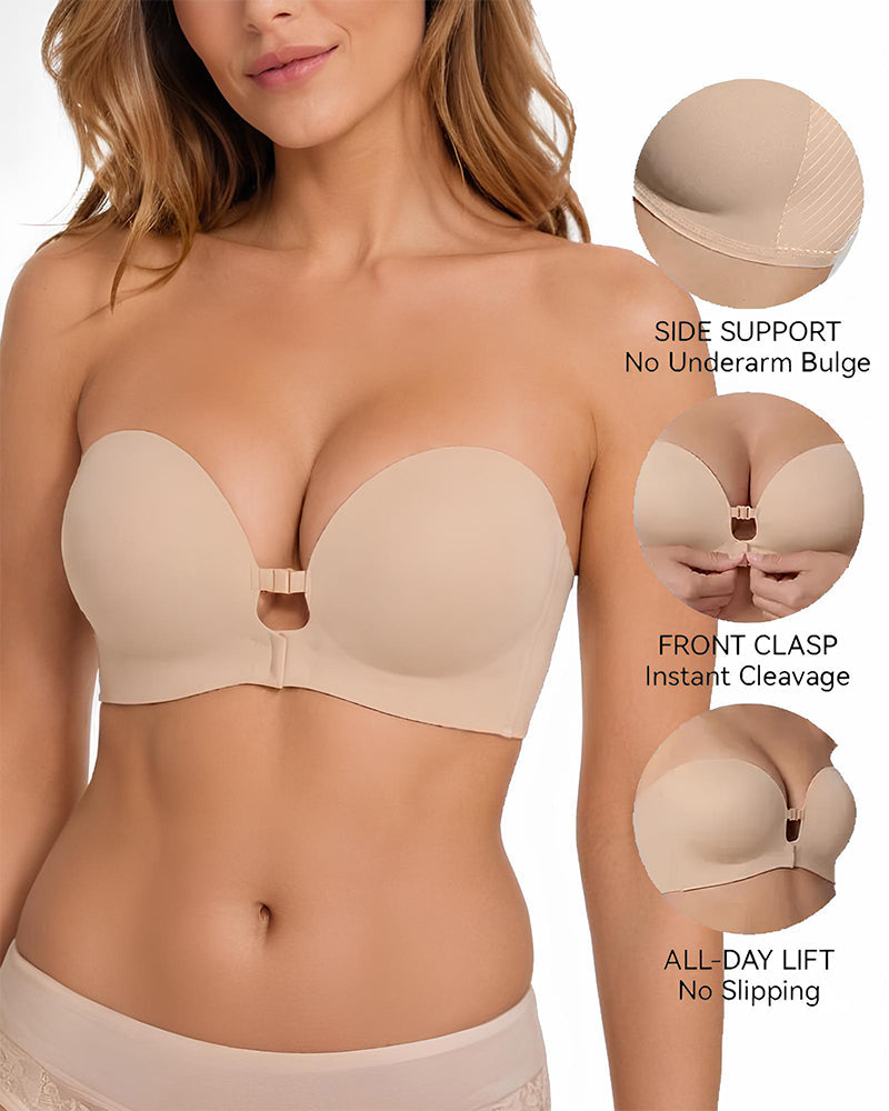 Women's Strapless Front-Closure Seamless Bra