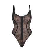 Women's Front Hook Tummy Control Backless Lace Shaper Bodysuit