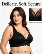 Women's Front-closure Jacquard Lace Breathable Bra
