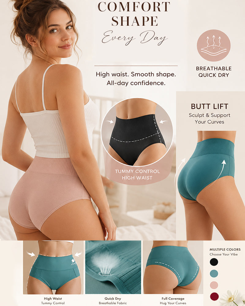 Women's High-waisted Elasticity Breathable Briefs