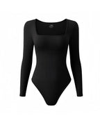 Square Neck Long Sleeve Bodysuits
