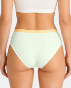 Multi-pack Pure Cotton Colorblock Ribbed Seamless Briefs