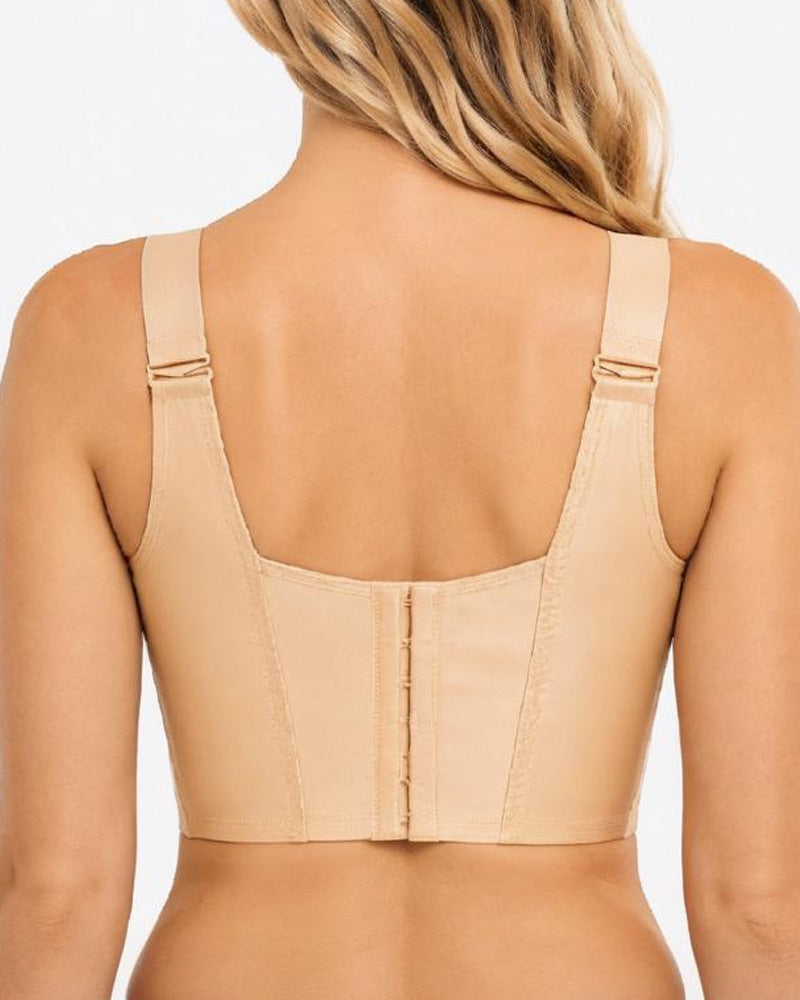 Front Closure Wide Straps Cup Full Coverage Push Up Bra