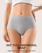 Five-Pack Pure Cotton High Waist Tummy Control Ribbed Briefs