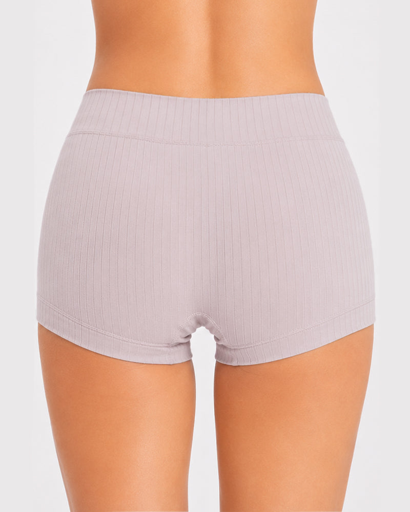 Multi-pack Plus Size High Waist Hip-hugging Cotton Ribbed Briefs